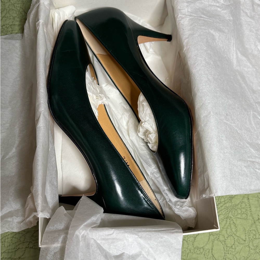 Calvin Klein Green Patent Leather Heels